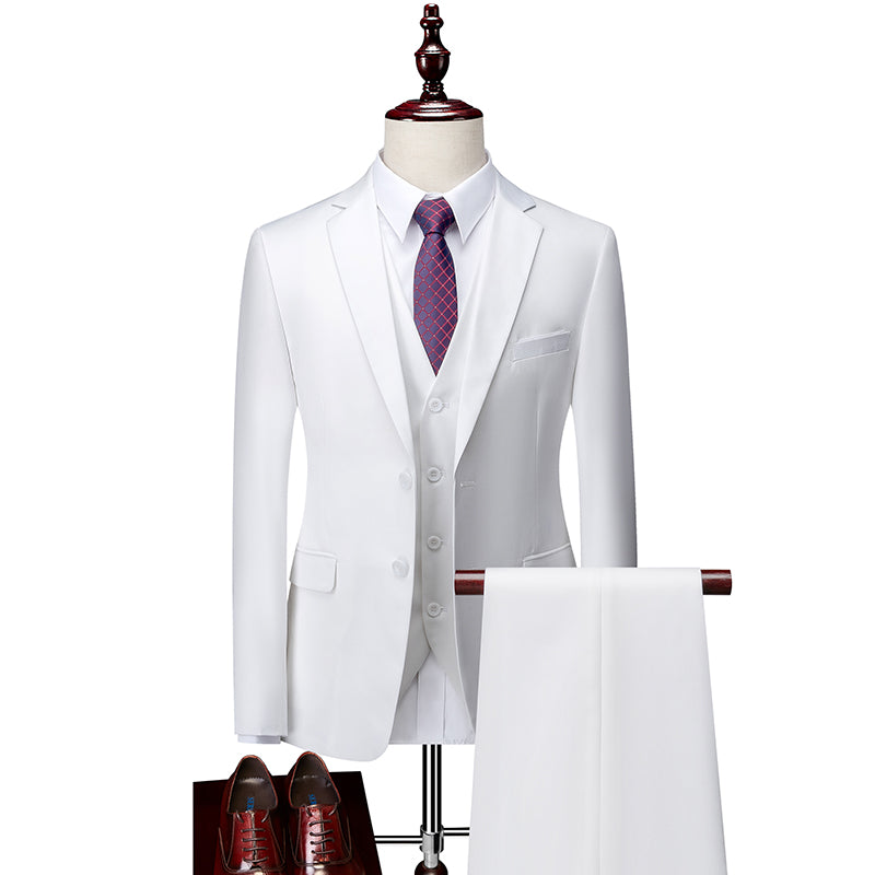 Men's Set Advanced Customized Business Set Three Piece Slim Fit Large Set