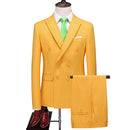 Men's Suit with Lapel and Solid Color Suit, Men's Wedding Groom with Slim Fitting Standing Collar Suit, Tuxedo