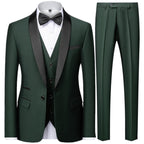 Suit Coat Pants Vest Set Fashionable Men's Casual Business Wedding Dress Evening Dress