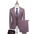 New Fashion Boutique Checker Men's Casual Business Set Groom Wedding Dress Formal Slim Fit Checker Set