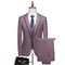 New Fashion Boutique Checker Men's Casual Business Set Groom Wedding Dress Formal Slim Fit Checker Set