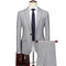 Men's Business Slim Fit Groom Wedding Banquet Social Suit Coat Set 2 Pieces