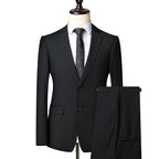 Men's Elegant Fashion Simple Business Office Men's Leisure Gentleman Set 2-piece Set