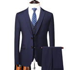 Men's Set Three Piece Business Casual Fit Set Groom Wedding Dress Set Men's Wedding Dress