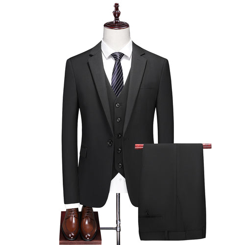 Fashion New Men's Boutique Business Solid Color Men's Slim Fit Double Split Suit