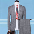 Men's Checkered Vest, Suit Pants, 3-piece Set/Men's Fashion High-end Slim Fitting Wedding Banquet Business Suit Jacket