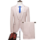 Men's Business Fashion Solid Color Slim Fit Suit Pants Set Wedding Tailcoat Men's Clothing