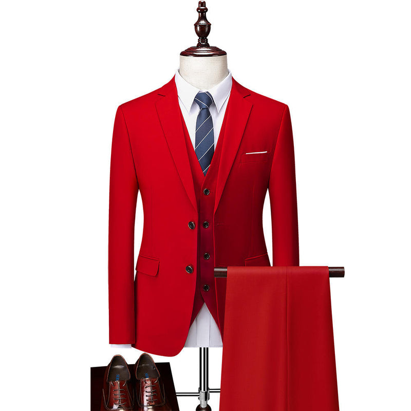 High Quality Customized Classic Formal 3-piece Set for Men's Business Suit Slim Fitting Suit and Pants Wedding Party Men's Suit