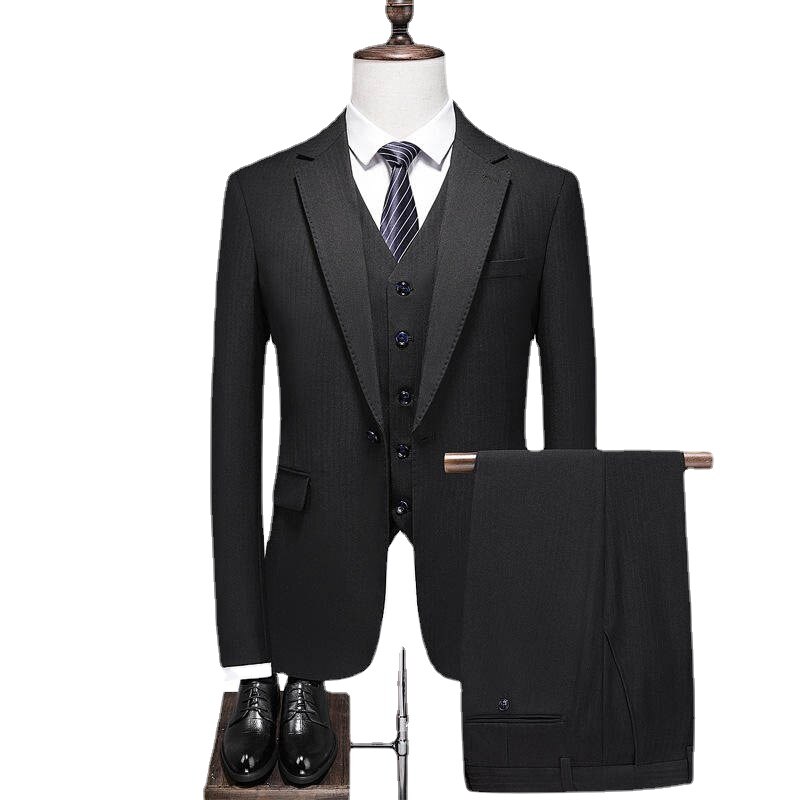 High End Light Luxury Fashion Men's Slim Fitting Solid Color Business Office Suit Large Men's Suit