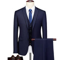 High Quality Men's Business Banquet Striped Slim Fitting Wedding Men's Groom Tuxedo 3-piece Set