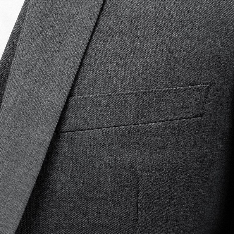 High Quality Men's Business Banquet Striped Slim Fitting Wedding Men's Groom Tuxedo 3-piece Set