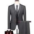 High Quality Men's Business Banquet Striped Slim Fitting Wedding Men's Groom Tuxedo 3-piece Set
