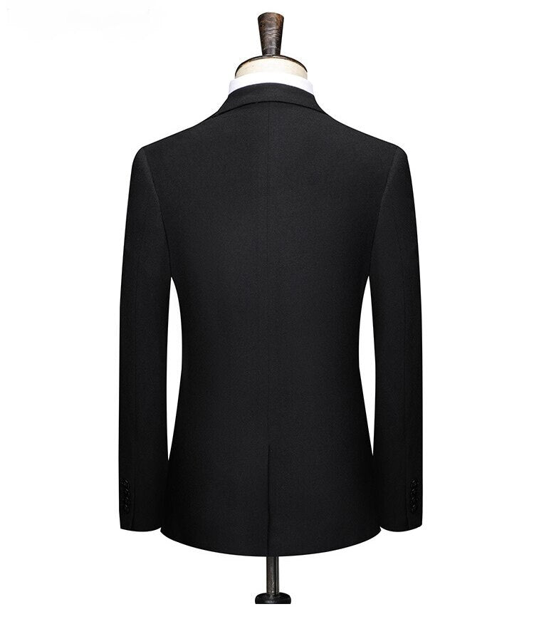 High Quality Two Piece Wool Men's Set Casual Slim Fitting Men's Formal Set Men's Wedding Groom Banquet Set