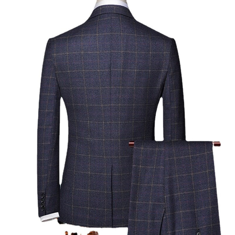 High Quality Wedding Groom Slimming Set Men's Formal Business Attire Party Entertainment Three Piece Set