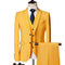 (Jacket + Vest + Pants) Men's Suit Three-piece Suit, New Solid Color Slim-fit Boutique Business Fashion Men's Clothing Suit Set