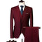 (Jacket + Vest + Pants) Men's Suit Three-piece Suit, New Solid Color Slim-fit Boutique Business Fashion Men's Clothing Suit Set