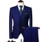 (Jacket + Vest + Pants) Men's Suit Three-piece Suit, New Solid Color Slim-fit Boutique Business Fashion Men's Clothing Suit Set