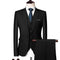 (Jacket + Vest + Pants) Men's Suit Three-piece Suit, New Solid Color Slim-fit Boutique Business Fashion Men's Clothing Suit Set