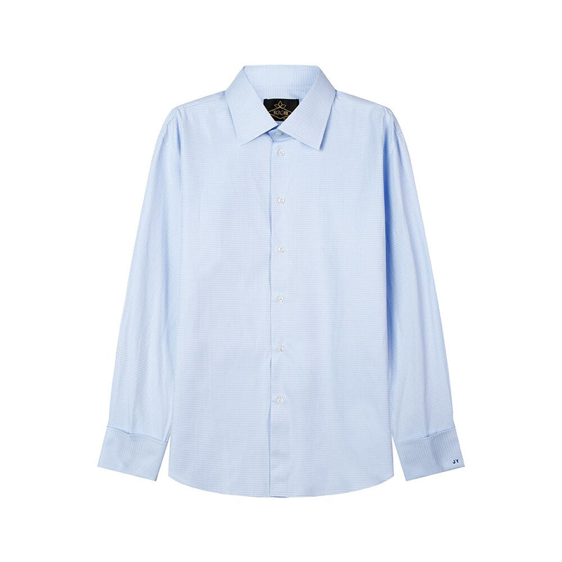Light Blue Long Sleeve Casual Japanese Simple Men's Shirt