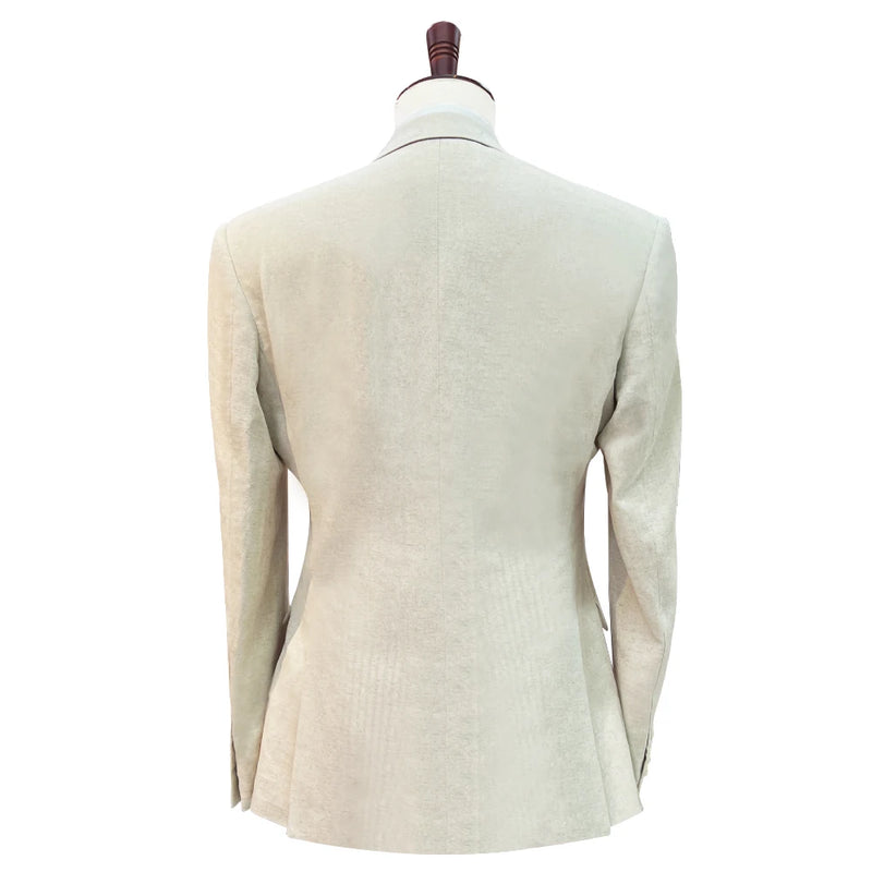 Lightweight Italian Casual Breathable Linen Beige Suit for Men