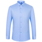 Long Sleeved Men's Business and Leisure Professional Work White High-end Elastic Wrinkle Resistant Men's Shirt
