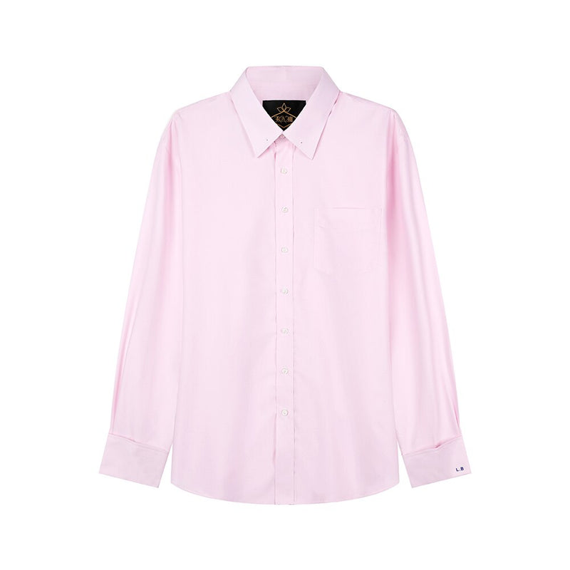 Men's Autumn Long Sleeve Fashionable Business Pink Shirt