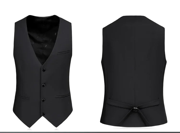 Men's Business 3-piece Suit Formal Work Suit Wedding Groom's Tuxedo Slim Fitting Set