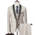 Men's Business Leisure Wedding Party Single Breasted 3-piece Groom Set Suit