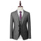 Men's Business Plaid Casual Grey Set Slim Fit Groom Party Set