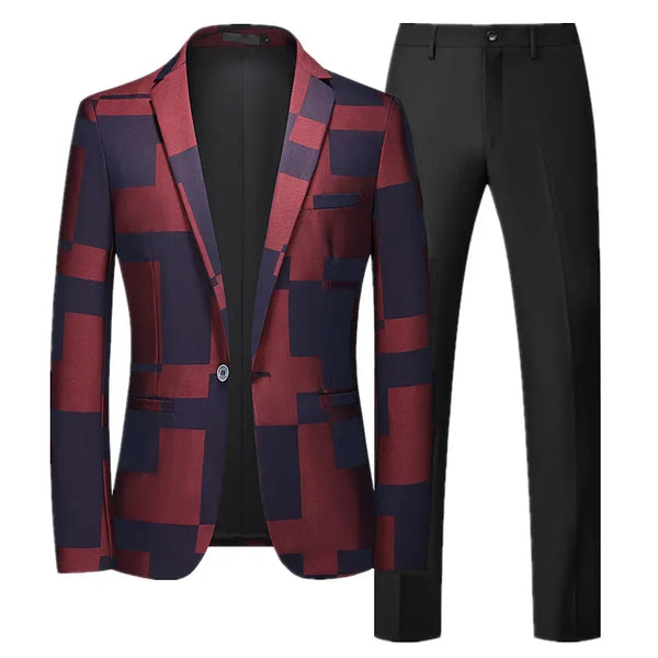 Men's Business Slim Fit Set Two Piece Fashion Men's Ball Suit
