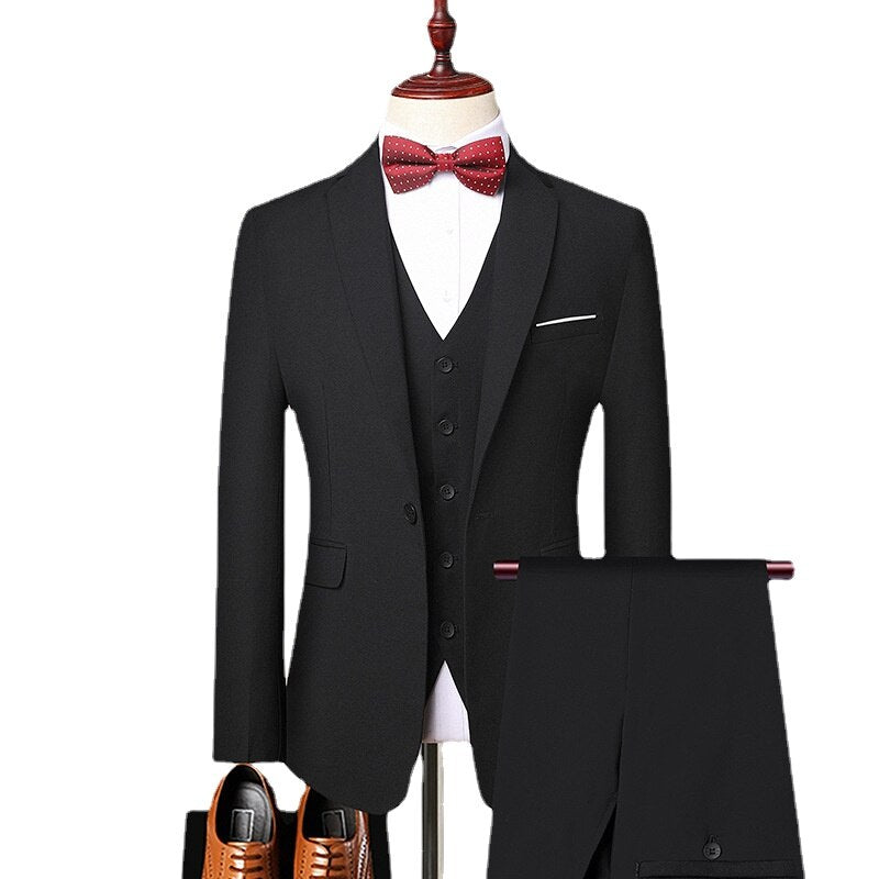 Men's Customized Groom Wedding Tailcoat Fashion Formal Party Business Suit Set 3-piece