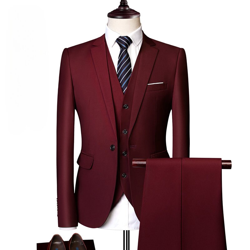 Men's Grey Business Casual Suit Formal Occasion High Quality Grey Banquet Prom Dress Set