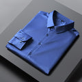 Men's Long Sleeved Shirt Autumn Solid Color Professional Shirt Men's White Elastic and Non Ironing Work Clothes