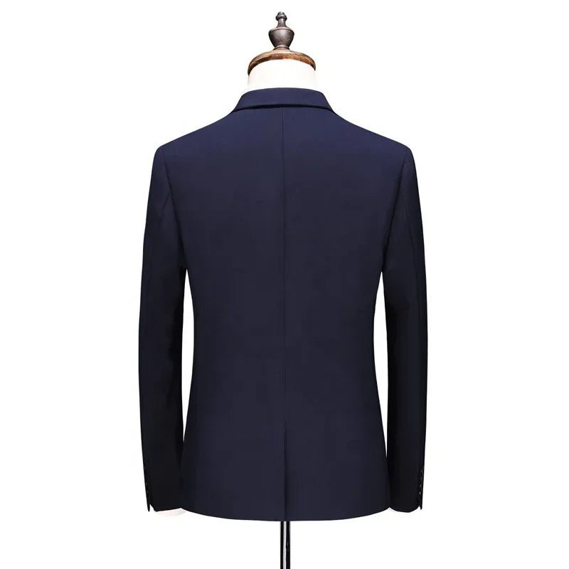 Men's New Slim Fit Elegant Lapel Single Breasted Wedding Men's Banquet Set