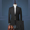Men's Plaid Dark Gray Suits Gentleman Slim Fit Wedding Suits for Men 3 Piece Suits for Men