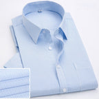 Men's Shirt Anti Wrinkle Plaid Printed Cardigan Casual Summer Short Sleeved Shirt