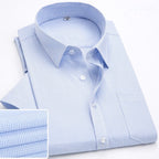 Men's Shirt Anti Wrinkle Plaid Printed Cardigan Casual Summer Short Sleeved Shirt