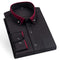 Men's Shirt Long Sleeved Elastic Casual Business Double Necked Diamond Button Shirt