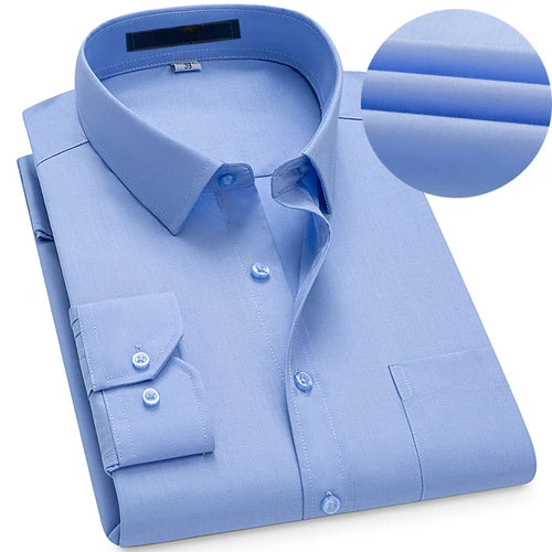 Men's Short Sleeved Shirt Non Ironing Business and Professional Formal Attire Long Sleeved Shirt