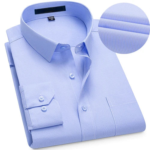 Men's Short Sleeved Shirt Non Ironing Business and Professional Formal Attire Long Sleeved Shirt