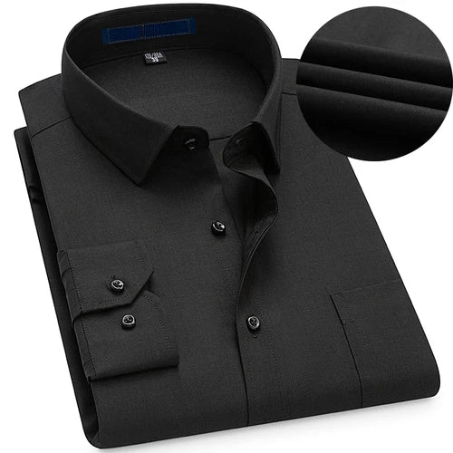 Men's Short Sleeved Shirt Non Ironing Business and Professional Formal Attire Long Sleeved Shirt