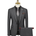 Men's Slim Fit Single Breasted Wedding Set 3-piece Casual Business Dress