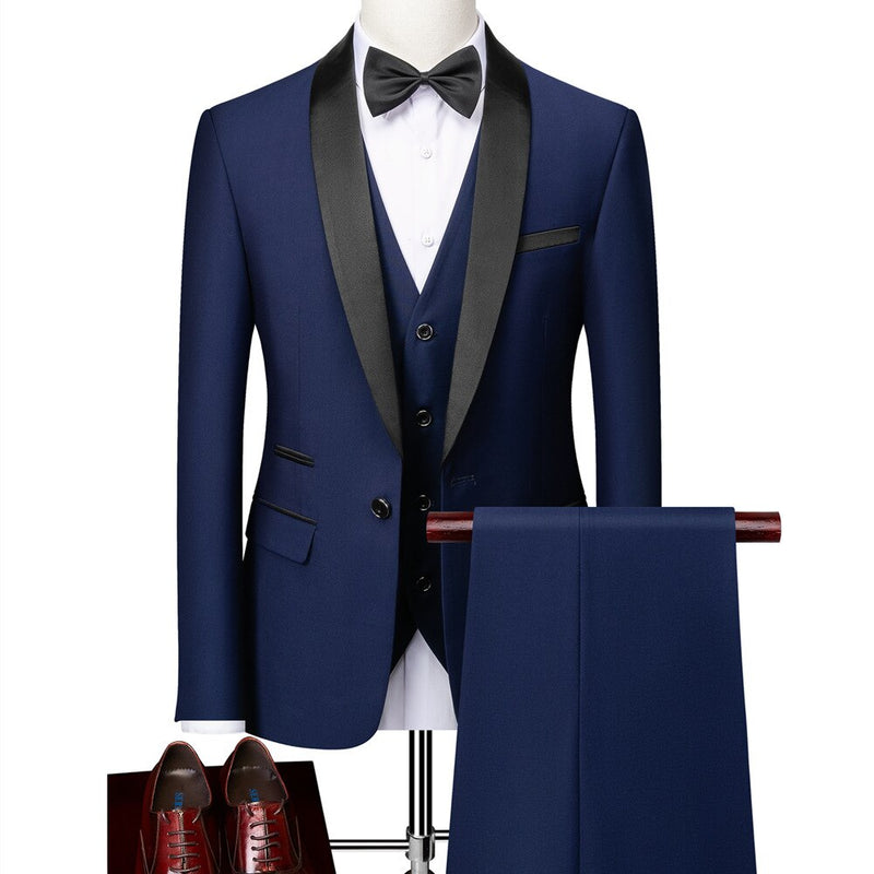 Men's Slim Fitting Suit Wedding Groom Suit Banquet Formal Tuxedo Men's Office Suit