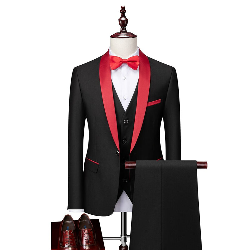 Men's Slim Fitting Suit Wedding Groom Suit Banquet Formal Tuxedo Men's Office Suit