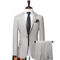 Men's Solid Color Set 2-piece Casual Style Versatile Set Formal Business Men's Set