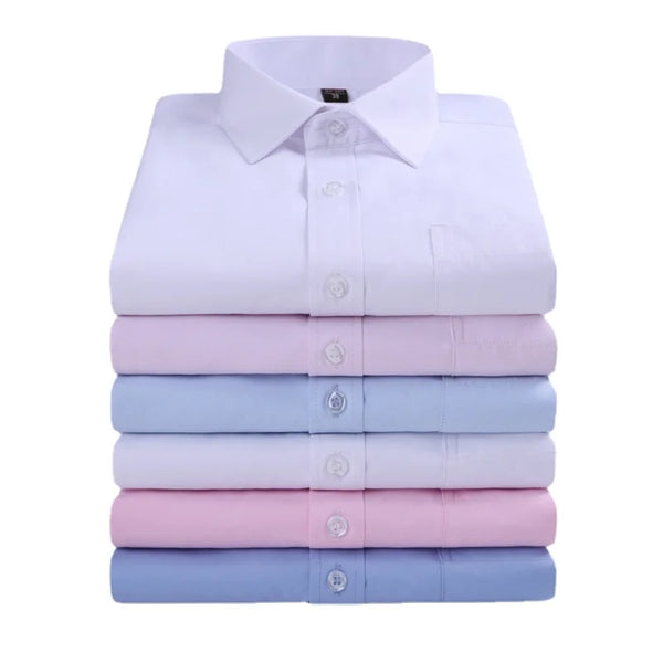 Men's Spring Long Sleeved Shirt Dark Blue Business and Professional Work Shirt