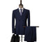 Men's Stripe Straight Fit Party Set Double Breasted Navy Blue Set