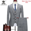 Men's Suit Vest Pants Boutique Fashion Classic Plaid Men's Office Suit Groom's Wedding Dress