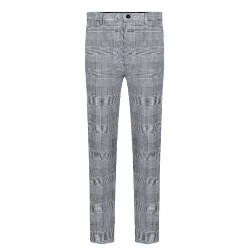 Men's Suit Vest Pants Boutique Fashion Classic Plaid Men's Office Suit Groom's Wedding Dress