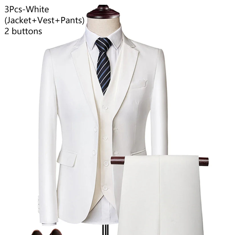 Men's Suit Wedding Banquet Elegant and Luxurious 3-piece Business Formal Suit
